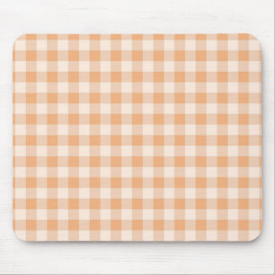 Perzik wit geruit gingham patroon muismat