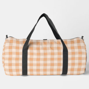 Perzik wit geruit gingham patroon plunjezak