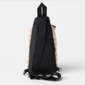 Perzik wit geruit gingham patroon sling bag (Achterkant)