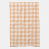 Perzik wit geruit gingham patroon theedoek (Verticaal)