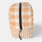 Perzik wit geruit gingham patroon toilettasje (Rechts)