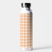 Perzik wit geruit gingham patroon waterfles (Links)