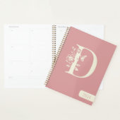 Perzik Wit monogram initialen naam minimalist 2024 Planner (Display)