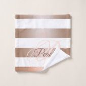 Perzik wit nummer rustiek Abstract monogram Bad Handdoek (Wasdoekje)