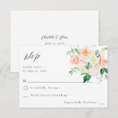 Perzik & witte bloem geen maaltijd RSVP V3 (Voorkant / Achterkant)