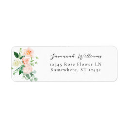 Perzik & witte Bloemen Retour Adres Label V3 4