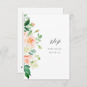 Perzik & witte Bloemen w Maaltijd RSVP V3 (Voorkant / Achterkant)