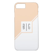 Perzik, witte driehoeken, monogram moderne geometr Case-Mate iPhone case (Achterkant)