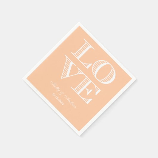 Perzik, witte luiers servetten (Hoek)