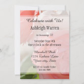 Perzik Witte Roos Bloemige 50ste Verjaardag Kaart (Achterkant)