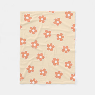 Perzik witte tropische bloemen botanische zomer fleece deken