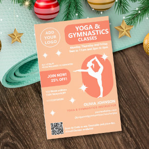 Perzik Yoga & Gymnastiek instructeur studio lessen Flyer