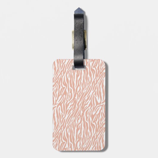 Perzik Zebra Print Bagagelabel (Achterkant verticaal)