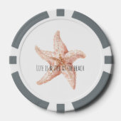 Perzik Zeester Munt Schelp Better op Strand Poker Chips (Voorkant)
