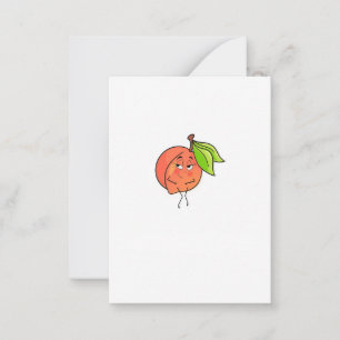 Perzik, zoete wangen, fruit thema notitiekaartje