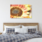 Perzik Zonnebloem Canvas Afdruk (Insitu (Slaapkamer))