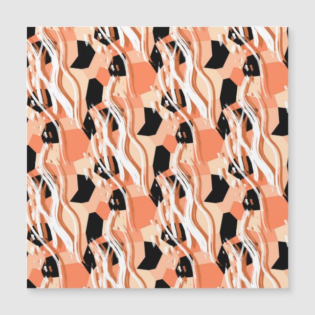 Perzik Zwart Wit Abstract Patroon. (Voorkant)