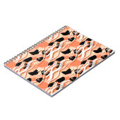 Perzik Zwart Wit Abstract Patroon. Notitieboek (Linkerzijde)