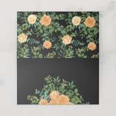 Perzik Zwarte Pioen & Roze Bloemige Bruiloft (Buitenkant ongevouwen)