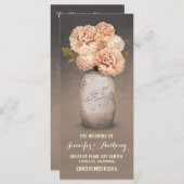 Perzikbeschilderde mason-jar-trouwprogramma's programma (Voorkant / Achterkant)