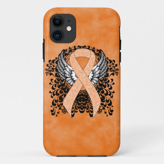 Perzikbewustmakingslint met ringen Case-Mate iPhone case (Achterkant)