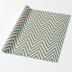 Perzikblauwe Chevron Stripe Cadeaupapier