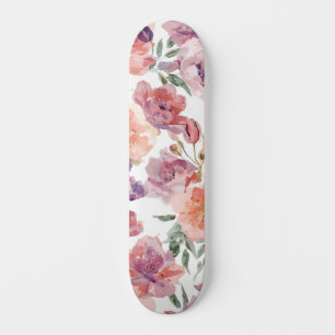 Perzikbloemblaadjes Waterverf Bloemen Botanische B Skateboard