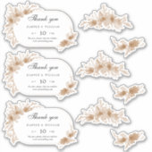 Perzikbloemen dank je trouwsticker sticker (Voorkant)