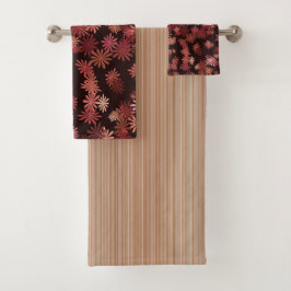 Perzikbloemen en -stroken bad handdoek