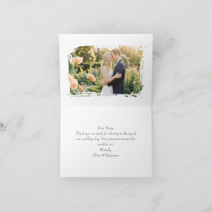 Perzikbloesem & Gouden Rooster Custom Foto Bedankkaart