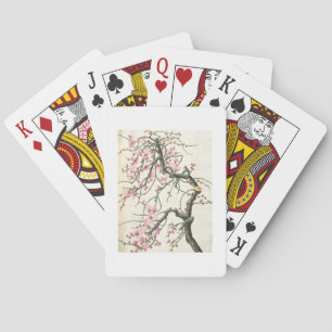 Perzikbloesem (kleur op papier) pokerkaarten
