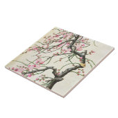 Perzikbloesem (kleur op papier) tegeltje (Zijkant)