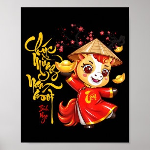 Perzikbloesem Vietnamees Nieuwjaarsfeest Paard 202 Poster