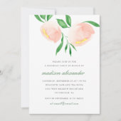 Perzikblush Waterverf Bloemfoto Birthday Kaart (Voorkant)