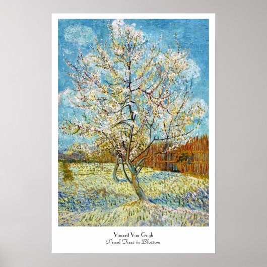 Perzikbomen in Blossom Vincent Van Gogh Poster (Voorkant)