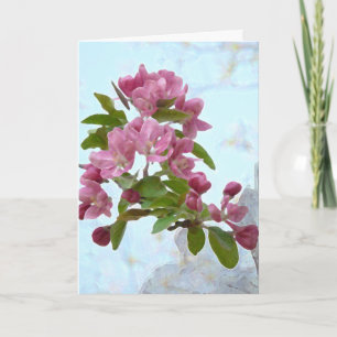 Perzikboom Bloesems Blank Kaart