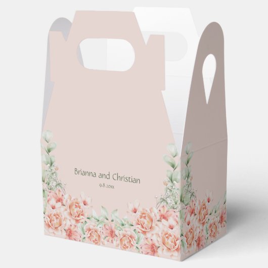 Perzikcrème en Salie Groene Bloementuin Bedankdoosjes (Geopend)