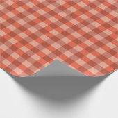 Perzikdons Oranje Dambordpatroon Cadeaupapier (Hoek)