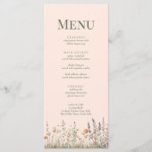 Perzikdons Wildernis Bruiloftsmenu Menu (Voorkant)