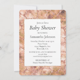 Perzikdruk Roos Glitter Giraffe Kaart