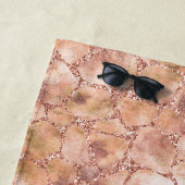 Perzikdruk Roos Glitter Giraffe Strandlaken (In situ)