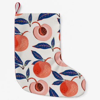 Perziken abrikozen bladeren crème achtergrond kleine kerstsok