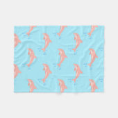 Perziken de roze dolfijn fleece deken (Voorkant (Horizontaal))