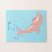 Perziken de roze dolfijn legpuzzel (Horizontaal)