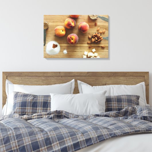Perziken en amandelen, gevlekt doek canvas afdruk (Insitu (Slaapkamer))
