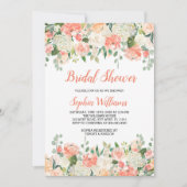 perziken en crème bruids douche uitnodiging (Voorkant)