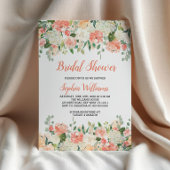 perziken en crème bruids douche uitnodiging