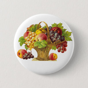 Perziken en fruit - kunst ronde button 5,7 cm