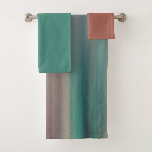 perziken en groene bad handdoek (Insitu)