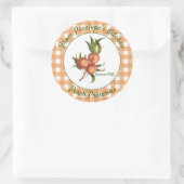 Perziken en het Jelly-etiket van Gingham uit uw ke Ronde Sticker (Tas)